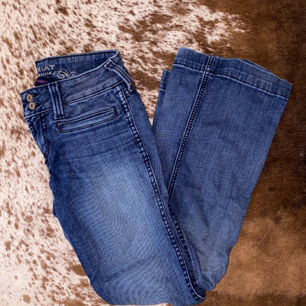 Trouser Mid Rise Stretch Outseam Ella Wide Leg Jean